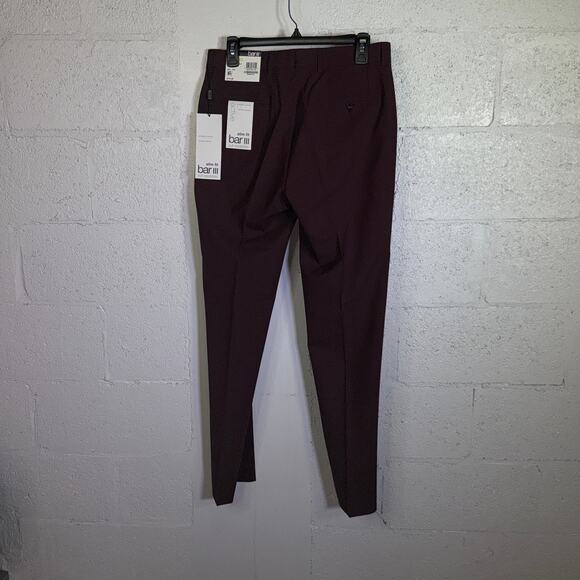 Bar III Men S Slim-Fit Wool Blend Stretch Dress Pants Berry Red 30x32 $175 - Picture 8 of 9